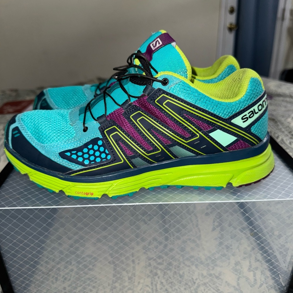 Salomon Women's Athletic Shoes - Teal, Navy, and Lime